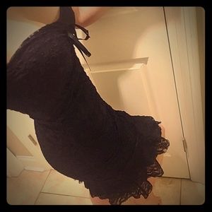 Guess black lace halter dress